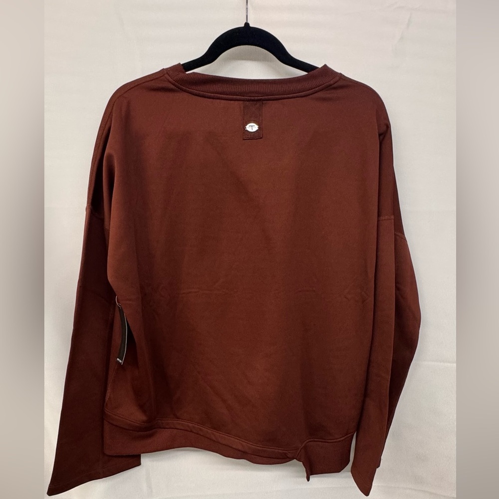 Women’s Brown Athleisure Pullover Size‎ XL Asymmetrical Hem NWT Tahari Sport - Picture 3 of 7